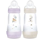 Lote de 2 Biberons - MAM - Easy Start / Anti-Colique - 260 ml - Tétine Débit 2 - Lilas + Sable