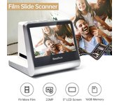 Escáner de diapositivas y películas Bisofice para película 135(36*24mm)126KPK 110 PelículaSuper8 MonocromoDeslizar a EU Plug blanco