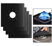 Alfombrillas para estufa resistentes a la temperatura del Gas, almohadillas para cocina de alta protección, 4 Uds. 4 Pcs negro