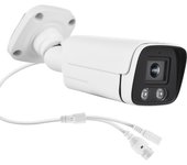 Cámara IP POE de 4 MP, cámara de seguridad, cámara de vigilancia, visión nocturna por infrarrojos, lente de 3,6 mm, para interior y exterior blanco