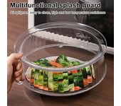 Tapa Antisalpicaduras para Microondas para Alimentos 9.4 Pulgadas Tapa para Alimentos para Plato de Microondas con Asa de Fácil Agarre Tapa Antisalpicaduras Libre de BPA Cubierta para Microondas para la Mayoría 1pc