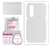 apgo Protective Skin Sticker for the back compatible with Oppo Find X2 Pro, Wrap Film, Foil, Vinyl - Pattern Transparent Carbon
