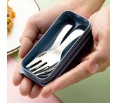 Mini cuchara tenedor portátil vajilla para acampar al aire libre juego de cubiertos de acero inoxidable para el almuerzo senderismo campamento suministros de cocina Fork