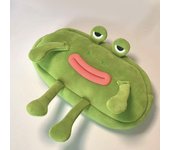 Estuche para lápices de ojos grandes, de peluche, divertido, lindo, con boca grande, gran capacidad, apariencia elegante, bolsa de papelería para estudiantes One Size verde