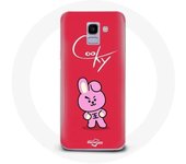 Coque pour Samsung Galaxy A8 2018 BTS Bangtan Garçons BT21 Cooky Fond Rouge