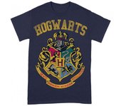 Harry Potter Camiseta unisex con escudo de Hogwarts para adultos M azul oscuro