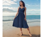 Vestido halter de verano para mujer, sin mangas, vestidos largos sueltos S