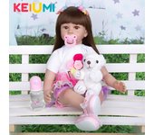Muñecas Reborn de moda de 60 cm para niñas, muñeca de princesa realista de Vinilo Suave, juguete para bebé, muñeca Boneca Menina, regalo de Navidad, juguetes Playmate 24 inch