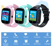 Reloj inteligente para niños, rastreador GPS, Monitor SOS, reloj de posición para teléfono, reloj para niños para IOS, Android, regalo para niños y niñas. color rosa