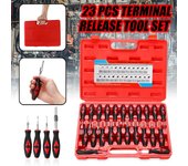 Juego de Herramientas de liberación de Terminal Universal, paquete de herramientas para quitar conectores de arnés, Kit de herramientas de mano con caja de herramientas de plástico, 23 Uds.