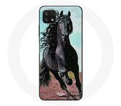 Coque pour Samsung Galaxy A22 5G Le Cheval Noir De La Race Frisonne