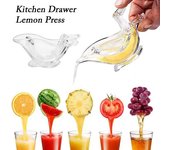Exprimidor manual de limón, exprimidor de frutas transparente, portátil, con forma de pájaro, para naranja, lima, granada, utensilios de cocina, cafetería y restaurante puro