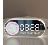 Altavoz Inalámbrico Pequeño Estéreo Con Reloj Y Despertador blanco
