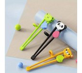 Palillos para niños principiantes, dibujos de animales, aprendizaje elemental, vajilla, formación, seguridad alimentaria amarillo