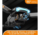Drone de control remoto con cámara Daul 4K Quadcopter de control remoto con función de obstáculo de cuatro lados 1 battery azul