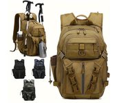 Mochila para exteriores definitiva para hombre: Versátil, duradera y elegante para deportes, viajes y aventuras, bolsa de senderismo, bolsa de caza negro