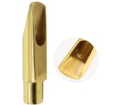 Boquilla de saxofón Tenor 7C, Accesorios para Instrumentos Musicales, Material de latón con parche de hebilla de tapa de caña 7C oro