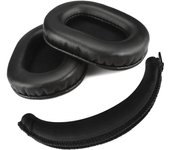 Almohadillas de repuesto para auriculares compatibles con SONY MDR-7506, MDR-V6, MDR-CD900ST, etc.. (Negro) negro