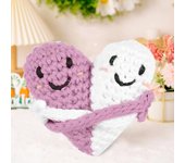 Corazones de bolsillo de ganchillo Dos corazones abrazables Corazón de bolsillo de ganchillo hecho a mano Juguete de ganchillo Regalos de relación a larga distancia para amantes, familiares y amigos azul