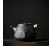 Tetera de cerámica kyusu de porcelana, vajilla negra Style B