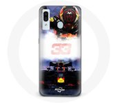 Coque pour Samsung Galaxy A20 Formule 1 Max Verstappen Pilote de F1 noir rouge et jaune