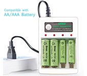 Cargador de batería AA/AAA de 2,4 ranuras, CA 110 V-220 V, para pilas recargables NI-MH/NI-CD AA y AAA de 1,2 V 4 Slots EU Plug