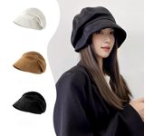 Sombrero de mujer Otoño Invierno Artístico Retro Versátil Sombrero de Terciopelo de Gamuza Moda Sombrero Octogonal Sombrero de Pescador Japonés One size beige