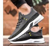 Zapatos para hombre, novedad de verano de 2023, zapatos transpirables con parte superior tejida voladora, zapatos deportivos para correr para hombre, zapatos casuales de tendencia para estudiantes 39 gris