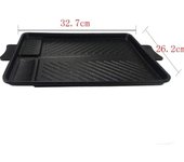 1 Uds. Sartén para parrilla coreana, utensilios para hornear antiadherentes, bandeja para barbacoa sin humo, placa para cocina, interior, exterior, fiesta, Camping, barbacoa, parrilla MYY negro