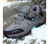 Botas impermeables de cuero PU para hombre, botas de nieve para invierno, botas cálidas para senderismo al aire libre, zapatillas de trabajo para hombre de talla grande 39-47 39 negro