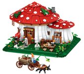 2233 piezas de bloques de construcción de casa de hongos de cuento de hadas, arquitectura de pueblo, micro mini ladrillos para ensamblar, regalos de cumpleaños para niñas y niños