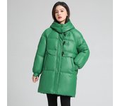 Chaqueta de algodón para mujer, chaqueta cálida con relleno largo con capucha para invierno, ropa informal a prueba de viento para mujer, chaqueta gruesa de invierno para mujer S bronceado