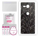 apgo Protective Skin Sticker for the back compatible with Sony Xperia XZ2 Compact, Wrap Film, Foil, Vinyl - Pattern Carbon Black Pixel