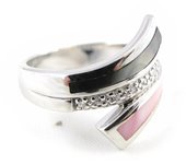 Anillo de Plata 'Sueño de Nácar' 52 rosa brillante
