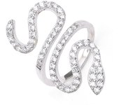 Bague argent 'Tentation' blanc argenté rhodié (serpent) - 29 mm 56 blanco