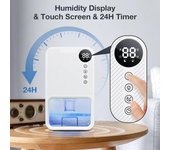 Deshumidificadores eléctricos para el hogar Deshumidificador silencioso de capacidad de 37 onzas para habitación con apagado automático 7 EU Plug blanco