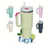Vaso personalizado de 866 ml con tapa con asa y pajita, botella de agua de acero inoxidable de 40 oz, taza térmica al vacío para viaje, taza de café para automóvil 801-900ml