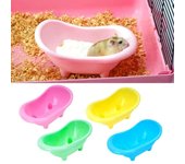 Bañera de plástico para baño de ratones y mascotas, juguete de baño para hámster, accesorios para jaula para ratas y mascotas pequeñas color rosa