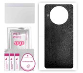 apgo Protective Skin Sticker for the back compatible with Cubot Note 20, Wrap Film, Foil, Vinyl - Pattern Black Leather