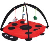 Tienda de campaña plegable para actividades de gatos, cama multifunción para mascotas con pelotas de juguete colgantes