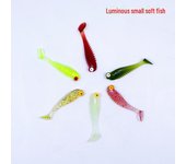 Señuelo blando luminoso Mini T-Tail: Equipo de pesca de simulación de peces biónicos 5cm/1.3g small soft fish amarillo limón