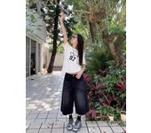 Pantalones cortos holgados retro Y2k para mujer y hombre, vaqueros negros con bigotes, pantalones anchos casuales de cintura baja, pantalones cortos vaqueros deshilachados, ropa de talla grande S
