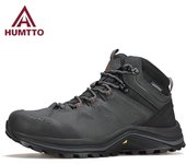 HUMTTO Botas de senderismo de montaña, botas de trekking de goma para hombre, botines de seguridad para el trabajo de invierno, zapatillas tácticas negras para exteriores para hombre 40 negro
