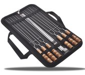10 Uds. Pinchos para barbacoa de acero inoxidable, parrilla para barbacoa, utensilios de aguja para Kebab