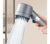 1 cabezal de ducha de 3 modos, cabezal de ducha de alta presión, filtro portátil, grifo de lluvia, accesorios innovadores para baño y hogar negro