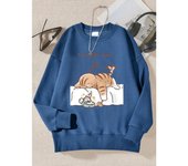 Sudadera con capucha y estampado de gato que siempre quiere dormir, sencilla y cálida, informal, de calle, de manga larga, para hombre. S azul