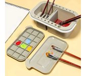Estuche para lápices gris, 1 caja de pigmentos para paleta de colores, estuche multifuncional 3 en 1 para lápices. gris