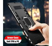 Funda de teléfono KEYSION para Samsung S10 S9 S8 Plus funda con soporte de anillo magnético PC + funda trasera antigolpes de TPU for Galaxy S10 negro