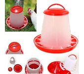 Bebedero plástico para pollo, codorniz, aves de corral, pollitos, gallinas, alimentador de alimentos, bebedero, cubo de 1,5 L