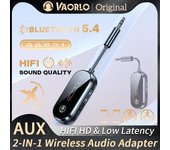 Transmisor Receptor Bluetooth 5.4 2 en 1 Estéreo AUX de 3.5 mm Adaptador Inalámbrico de Audio para Avión Micrófono para TV PC Auriculares Coche Avión C83Pro